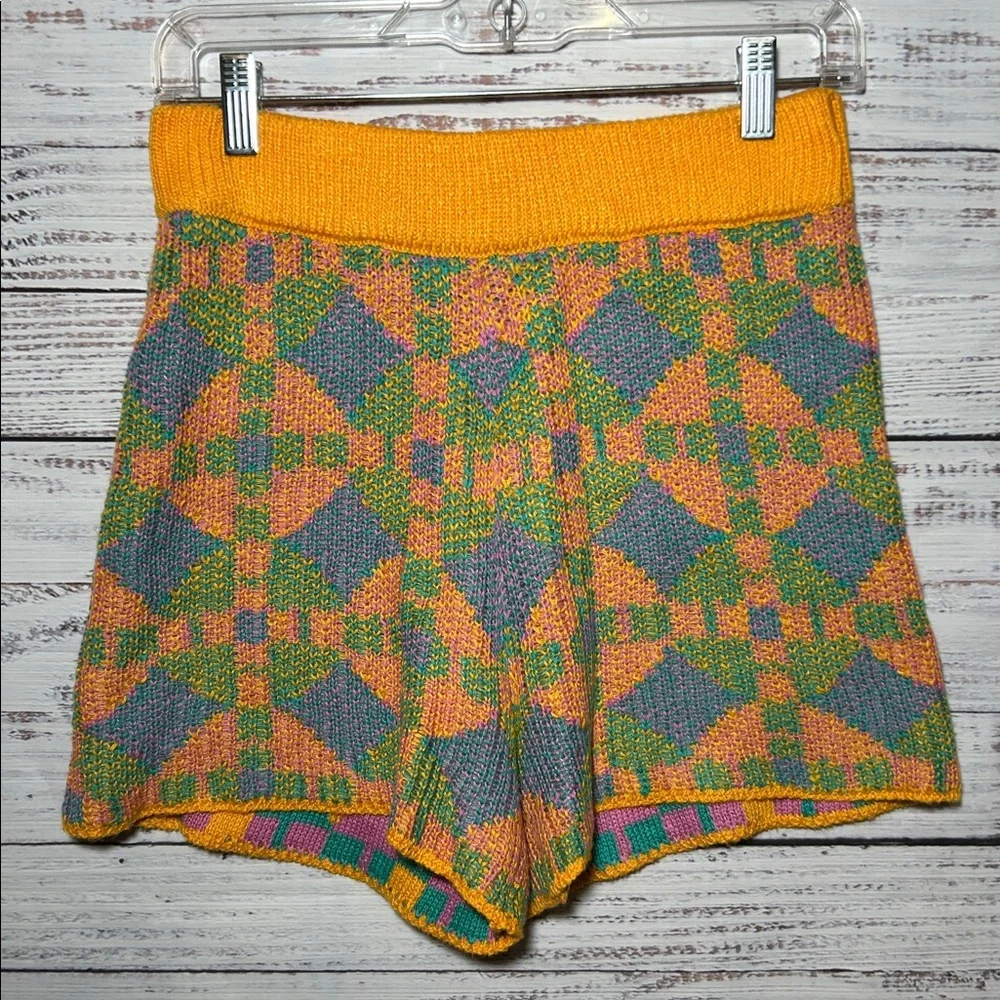 Free People Beach Malibu Pattern Knit Colorful Geometric Women Shorts Small - Picture 7 of 13